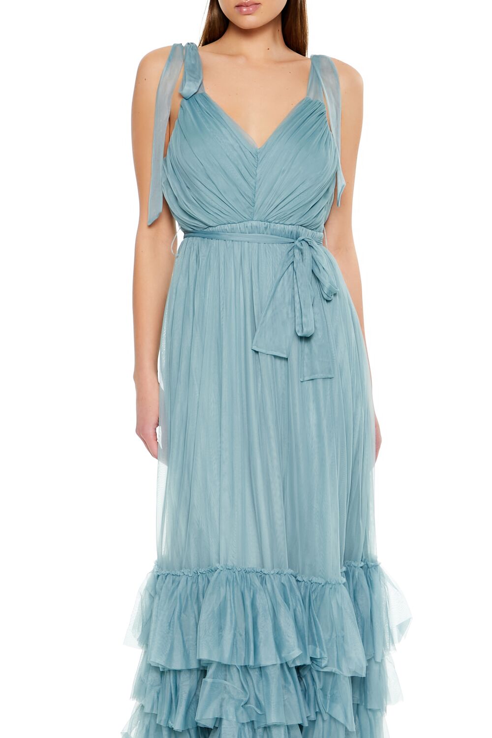 Tiered Ruffle-Trim Maxi Dress
