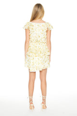 Floral Print Flounce Mini Dress