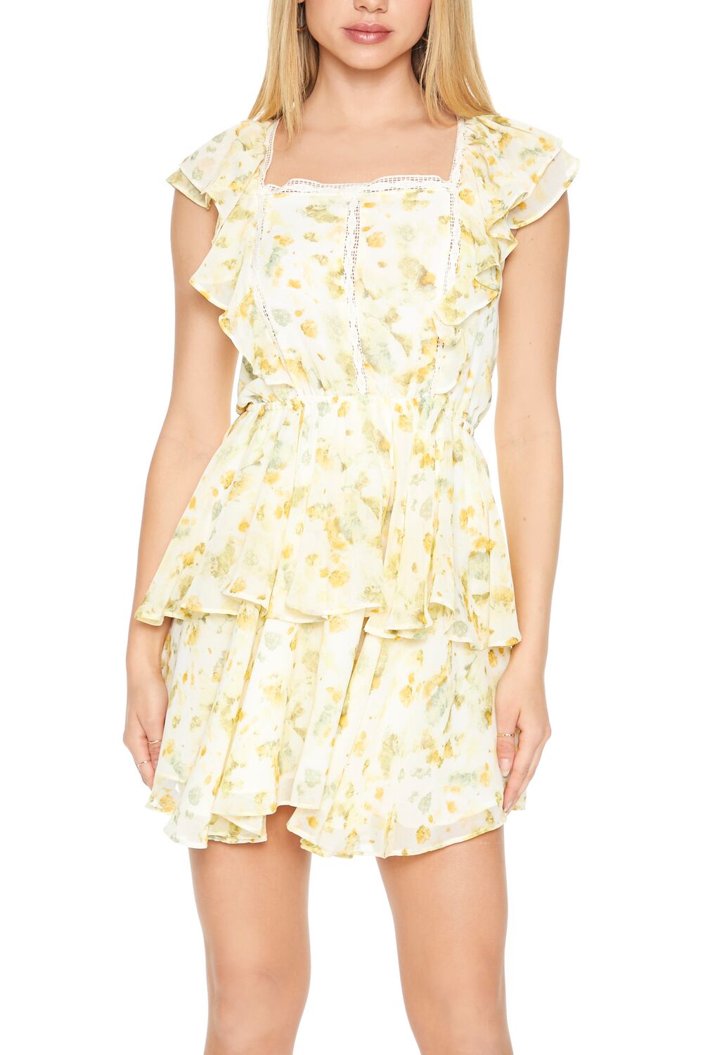 Floral Print Flounce Mini Dress