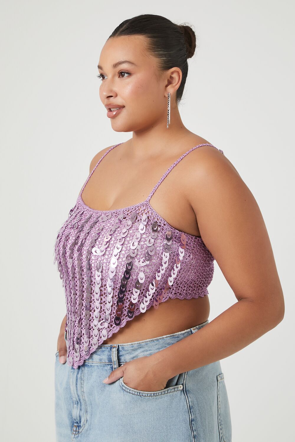 Plus Size Sequin Sweater-Knit Cami