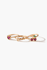 Frasier Sterling Faux Gem Cherry Ring Set