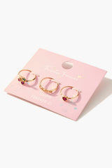 Frasier Sterling Faux Gem Cherry Ring Set