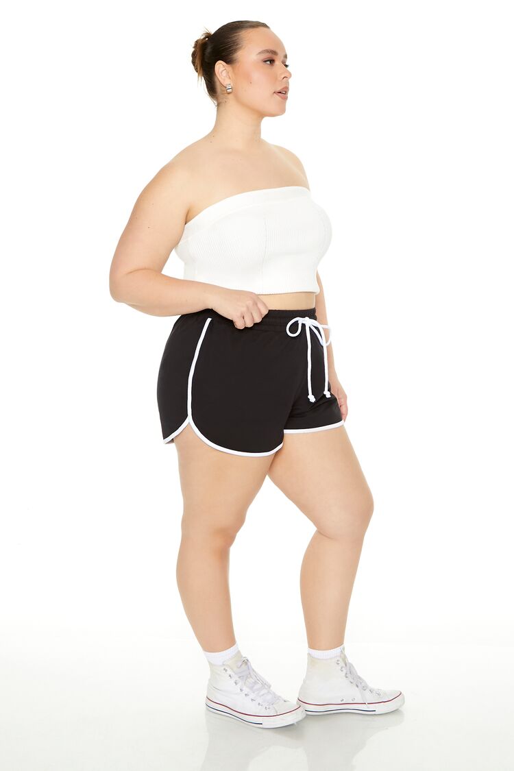 Plus Size French Terry Ringer Shorts