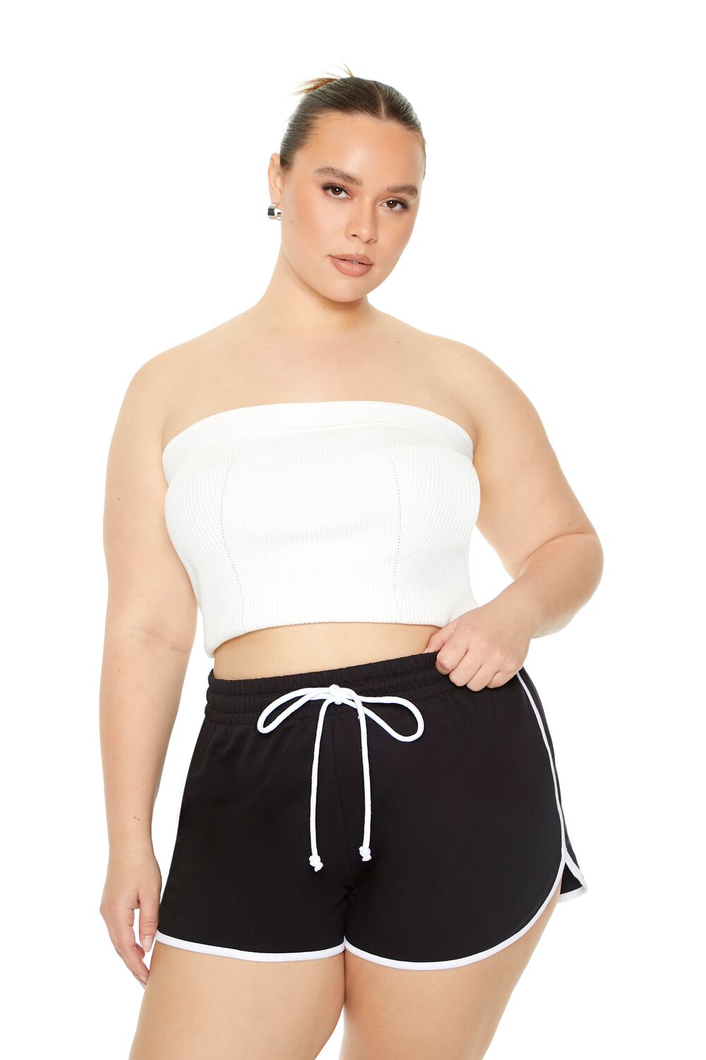 Plus Size French Terry Ringer Shorts