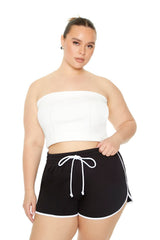 Plus Size French Terry Ringer Shorts