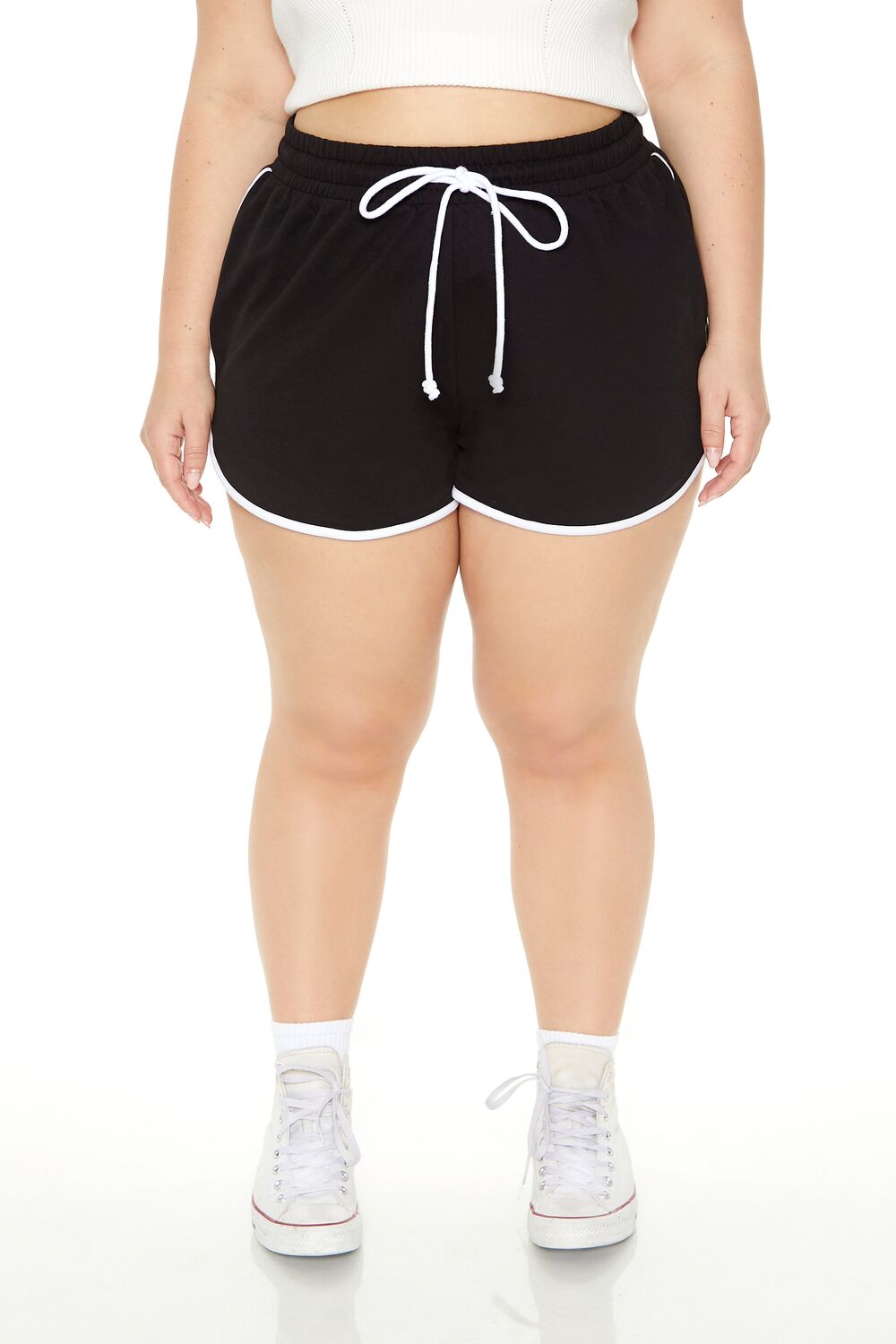 Plus Size French Terry Ringer Shorts
