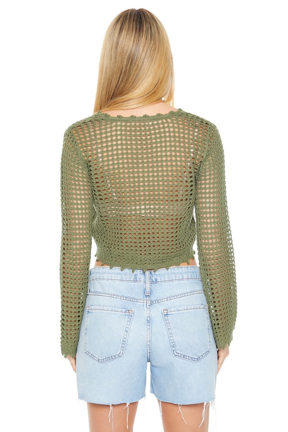 Sheer Crochet Cardigan Sweater