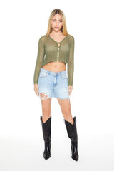 Sheer Crochet Cardigan Sweater