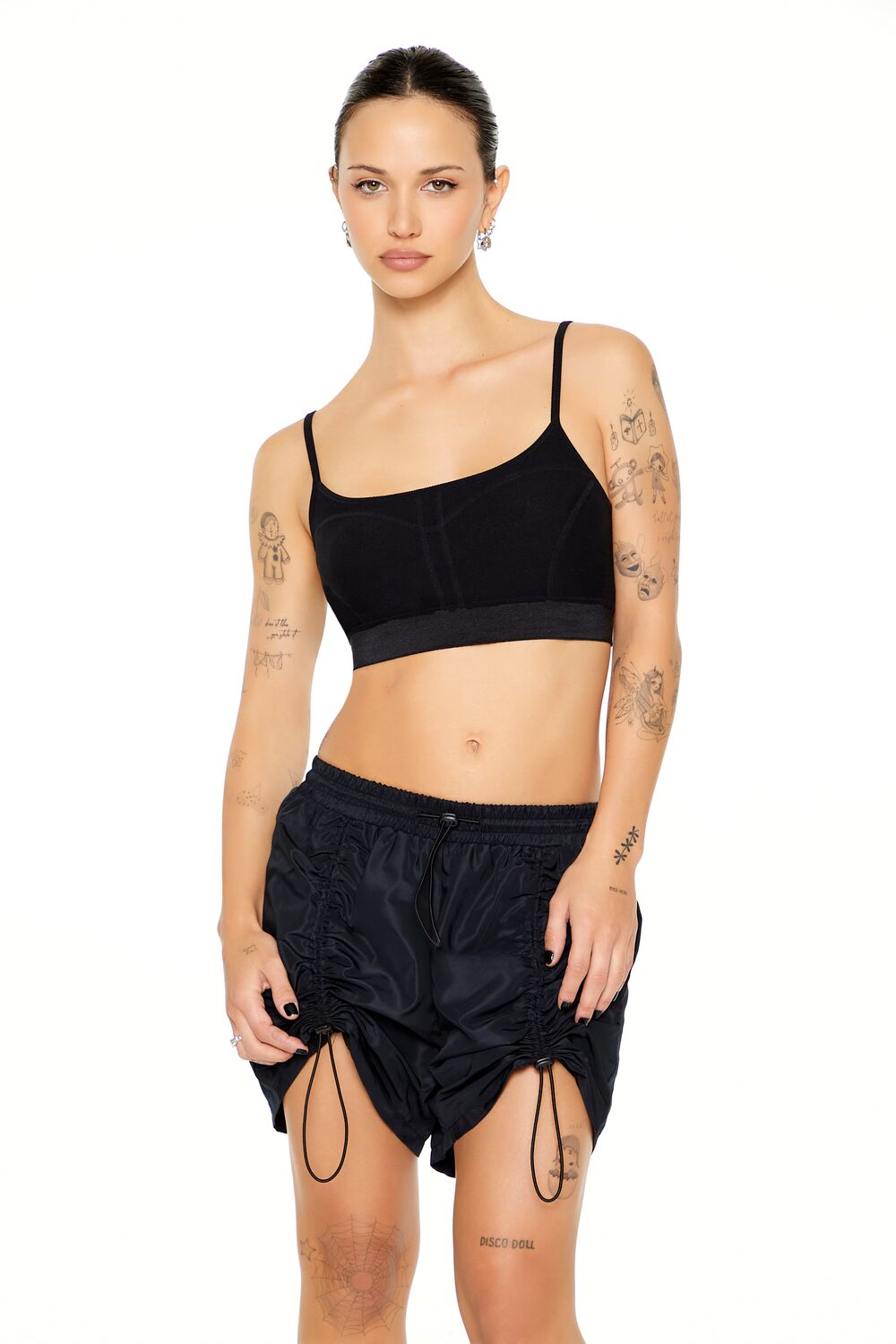 Ruched Toggle Drawstring Shorts