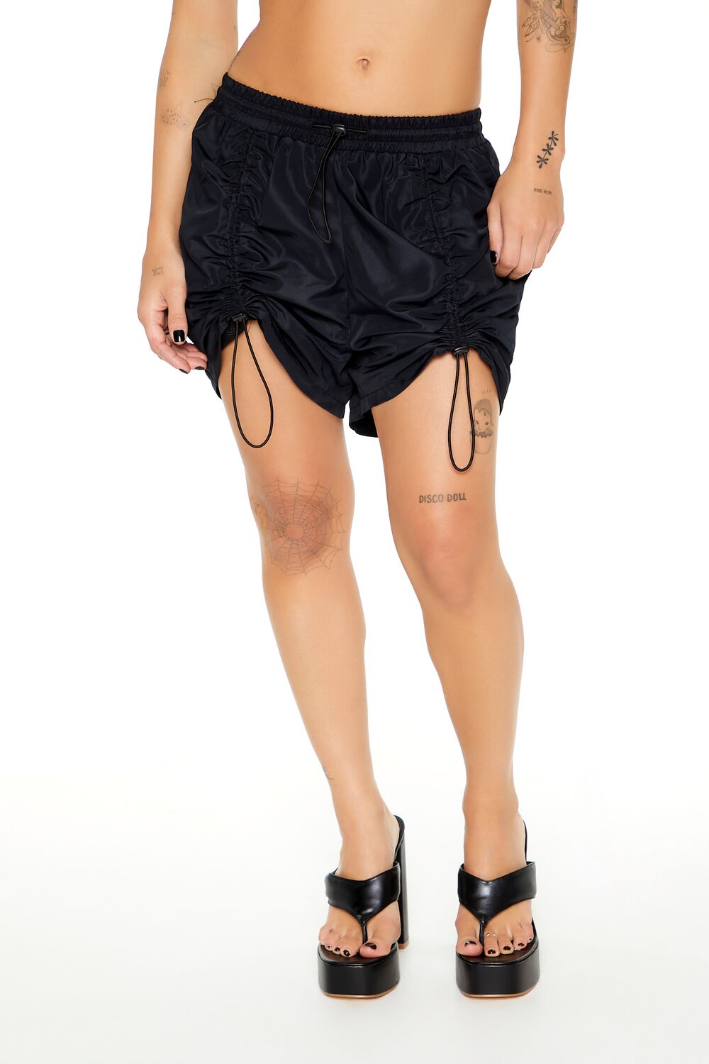 Ruched Toggle Drawstring Shorts