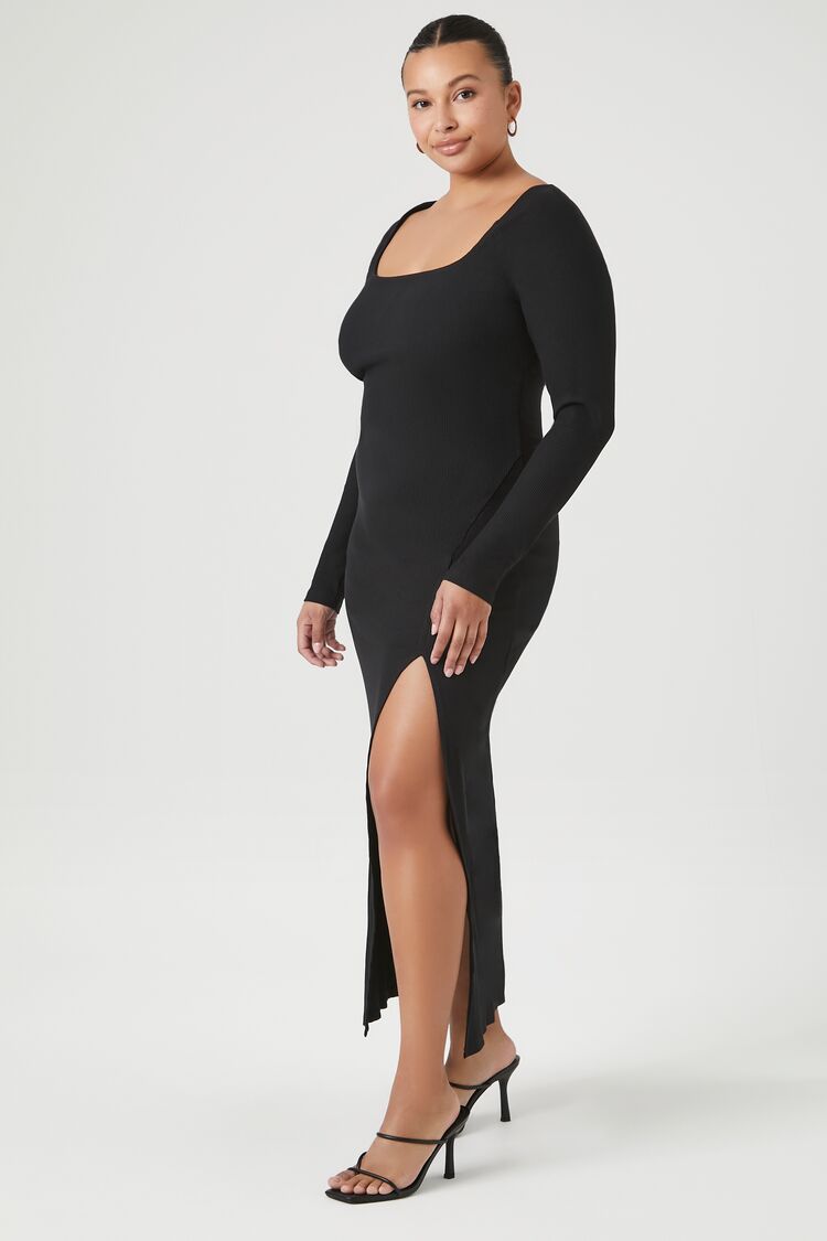 Plus Size Ribbed Bodycon Maxi Dress