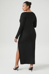 Plus Size Ribbed Bodycon Maxi Dress
