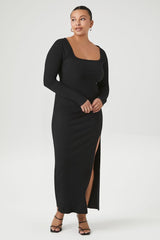 Plus Size Ribbed Bodycon Maxi Dress