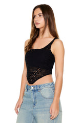 Cropped Crochet Tank Top