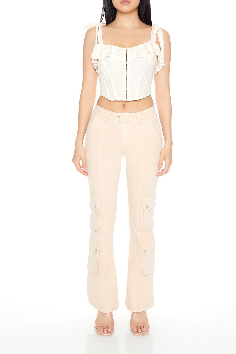 Lace Tie-Strap Corset Top