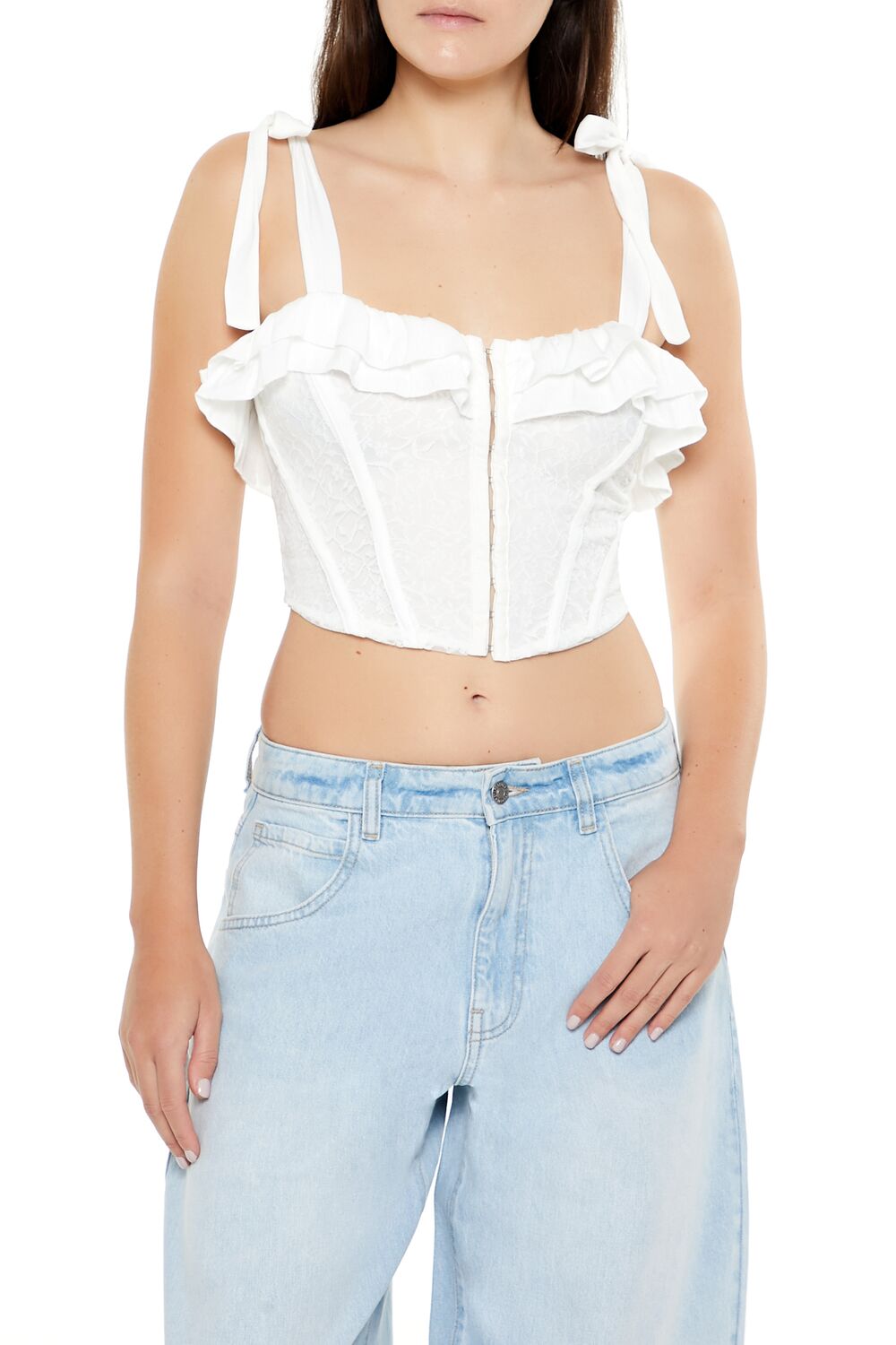 Lace Tie-Strap Corset Top
