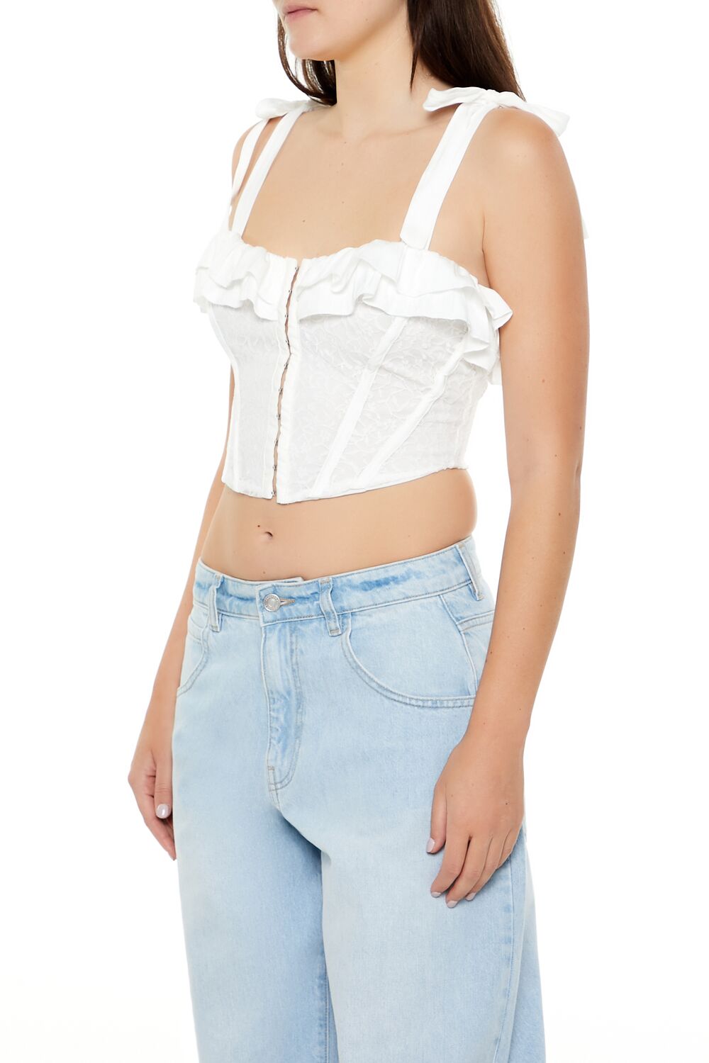 Lace Tie-Strap Corset Top