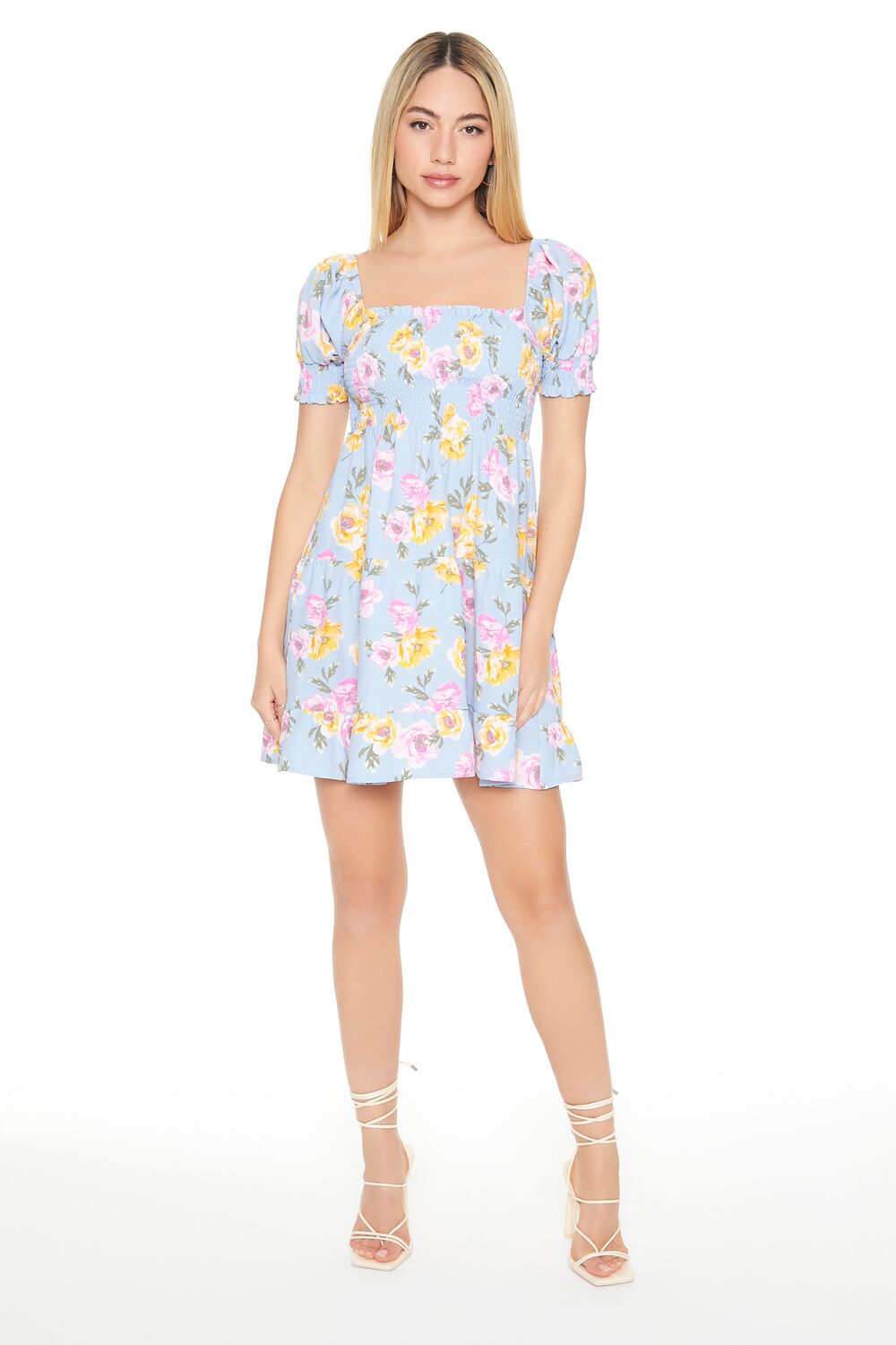 Floral Print Babydoll Dress