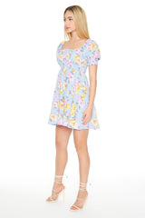 Floral Print Babydoll Dress