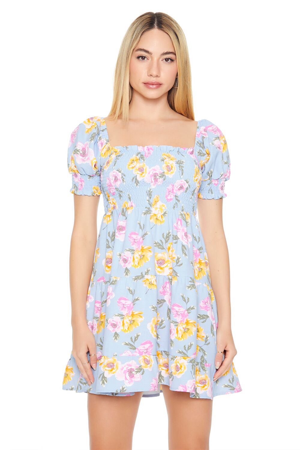 Floral Print Babydoll Dress