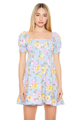 Floral Print Babydoll Dress