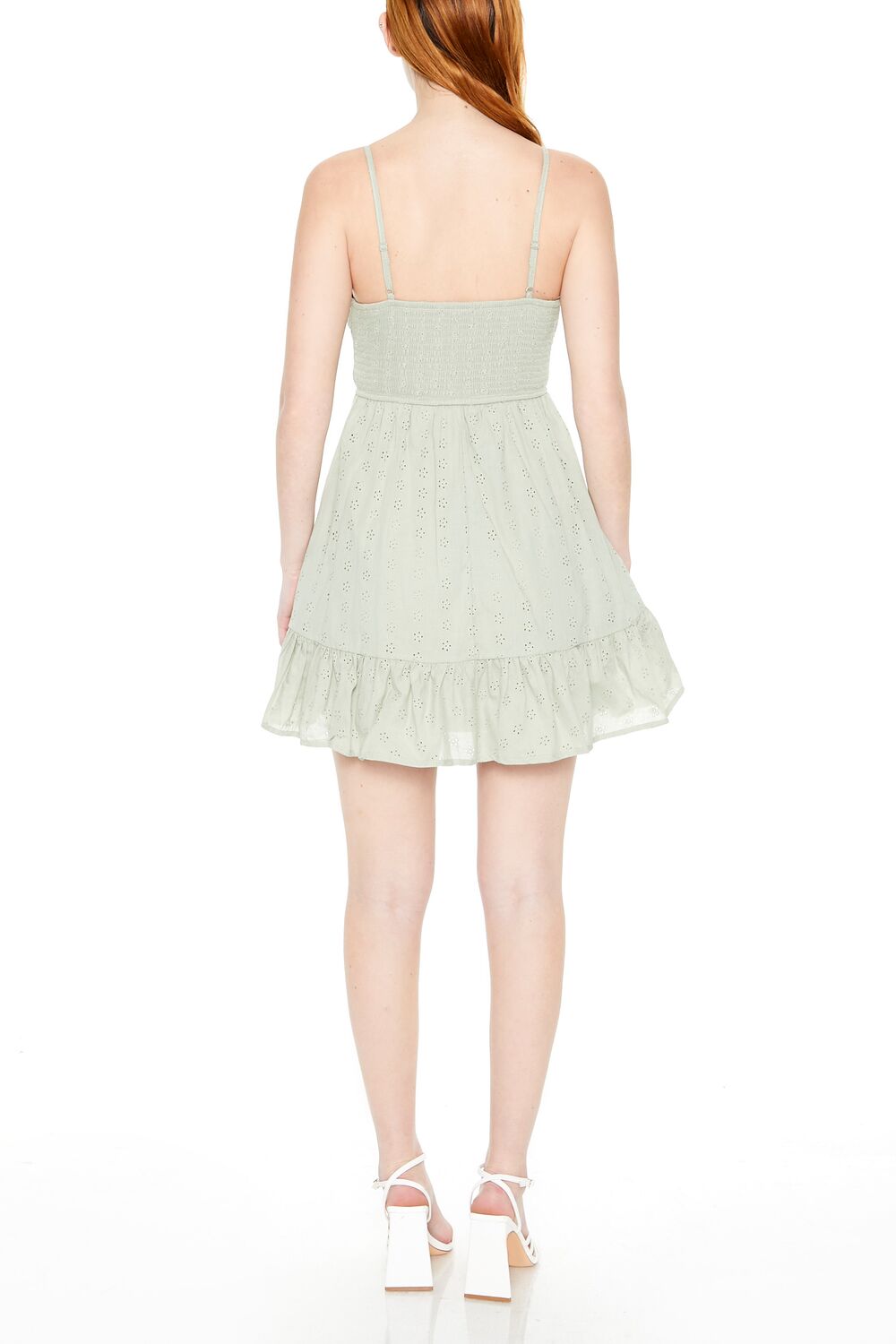 Floral Eyelet Flounce Mini Dress