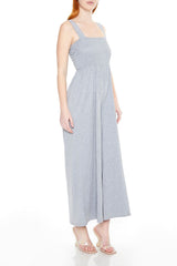 Shirred Wide-Leg Tank Jumpsuit