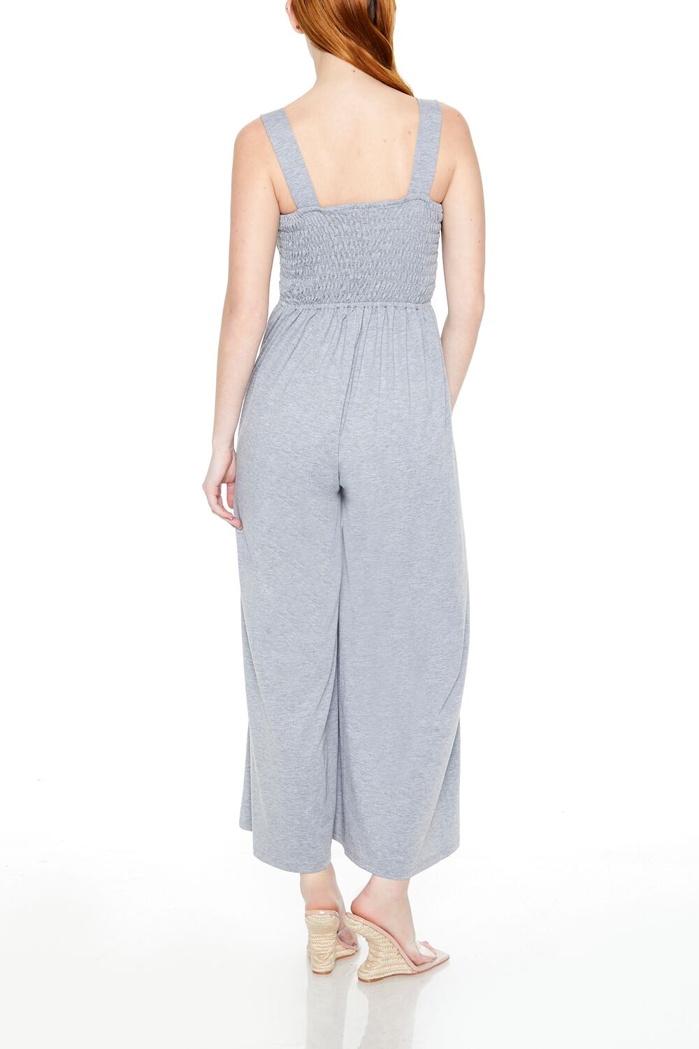 Shirred Wide-Leg Tank Jumpsuit