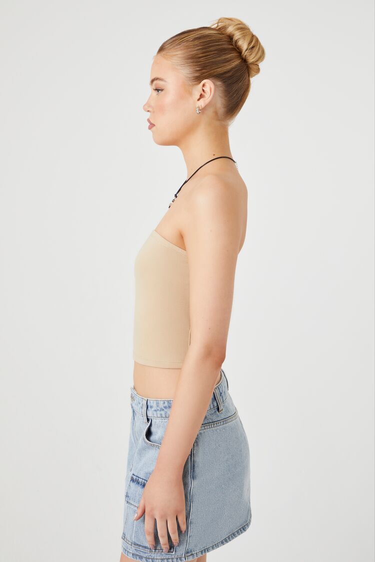 Cropped Cotton-Blend Tube Top