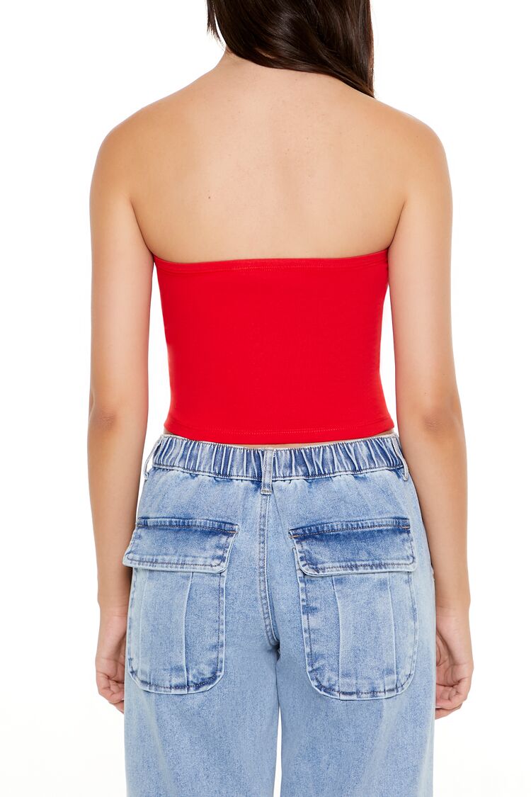 Cropped Cotton-Blend Tube Top