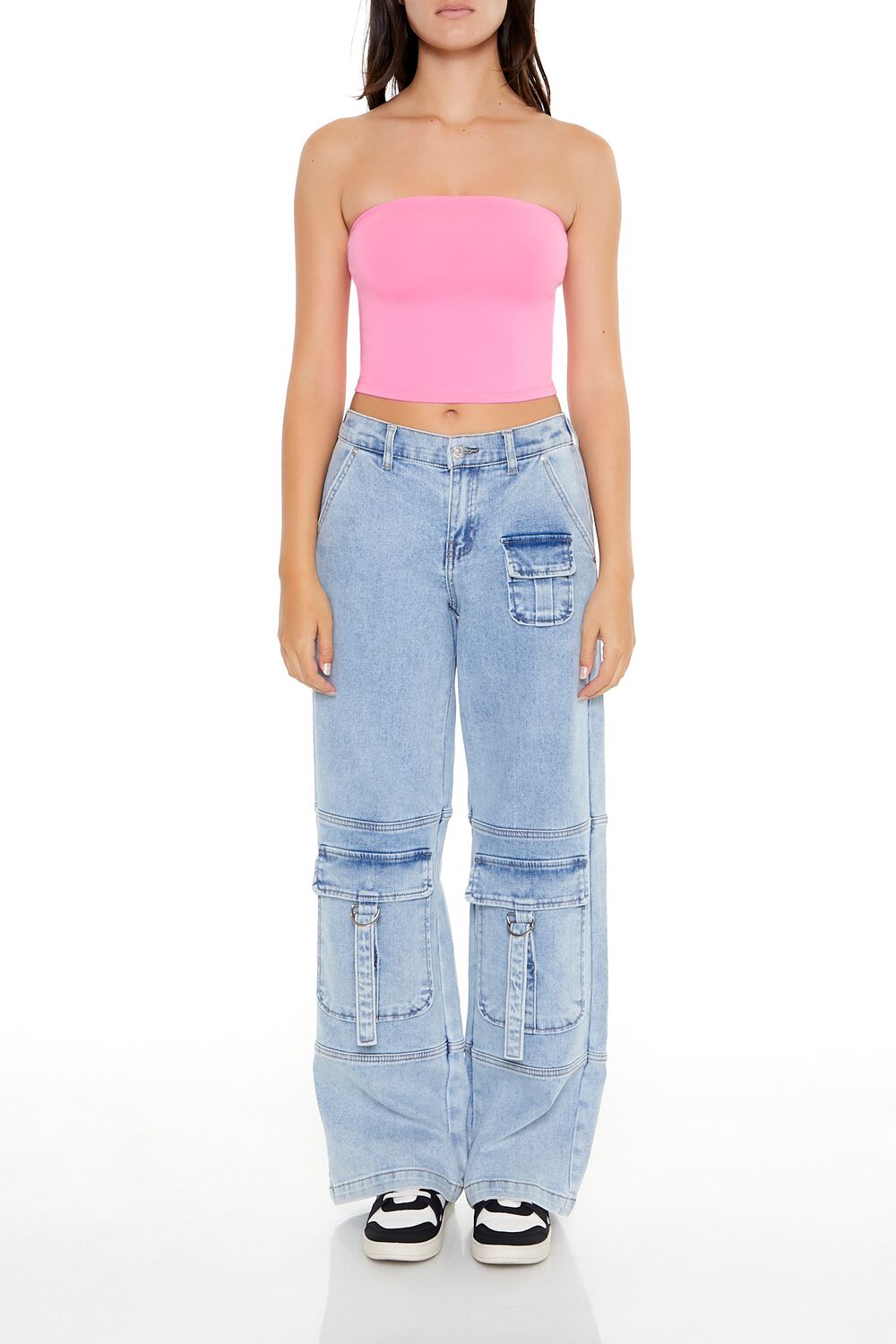 Cropped Cotton-Blend Tube Top