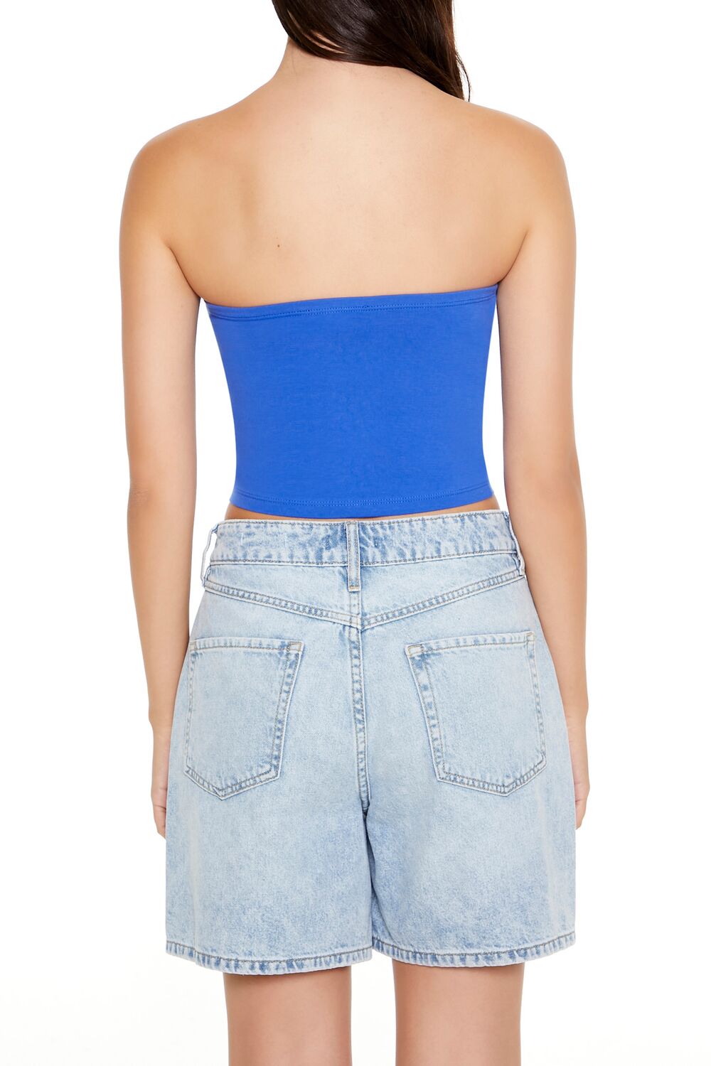 Cropped Cotton-Blend Tube Top