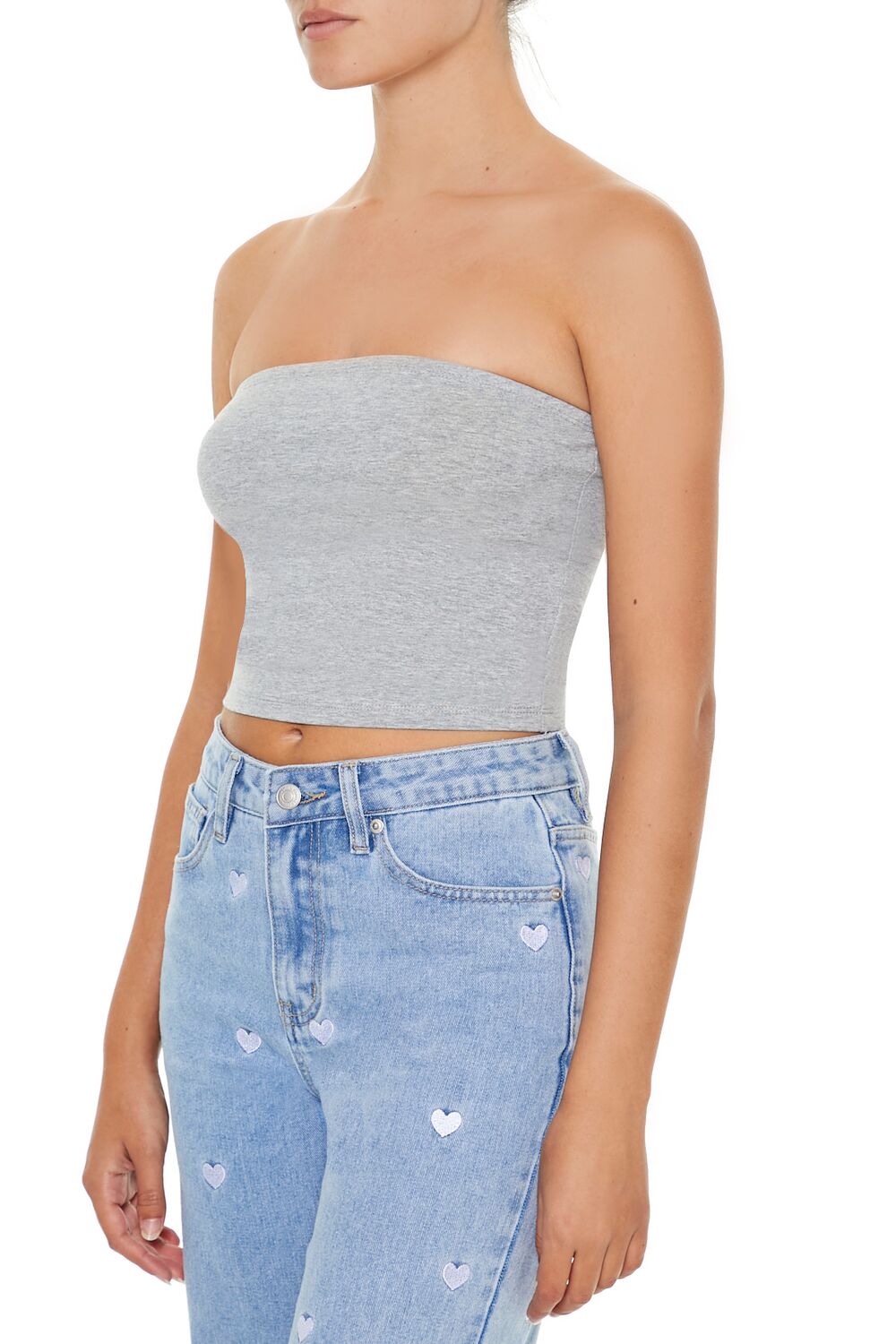 Cropped Cotton-Blend Tube Top