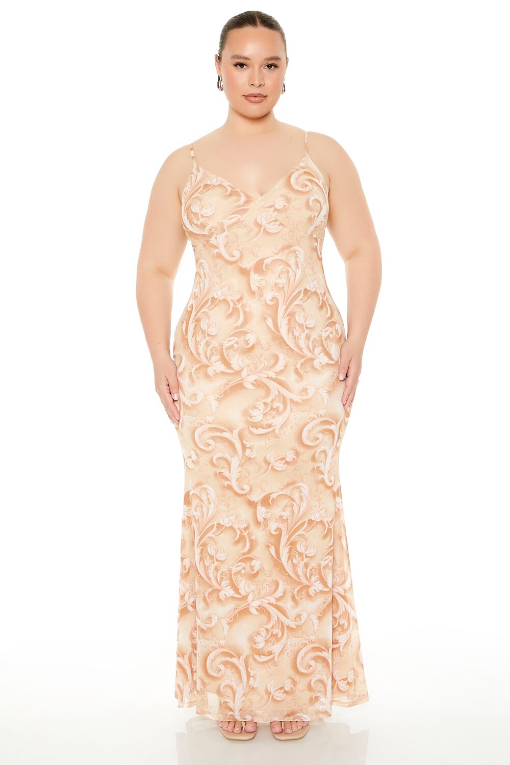 Plus Size Paisley Print Maxi Dress