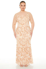 Plus Size Paisley Print Maxi Dress