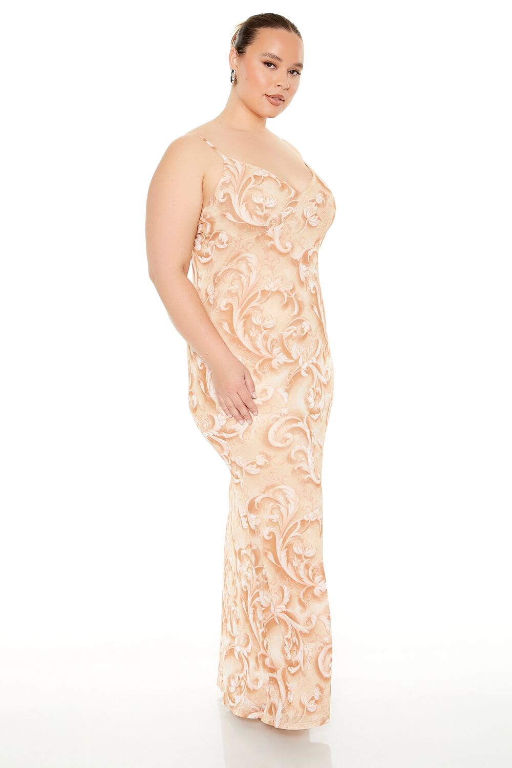 Plus Size Paisley Print Maxi Dress