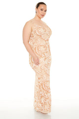 Plus Size Paisley Print Maxi Dress