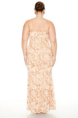 Plus Size Paisley Print Maxi Dress