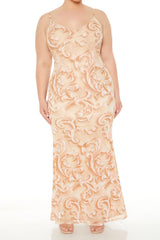 Plus Size Paisley Print Maxi Dress