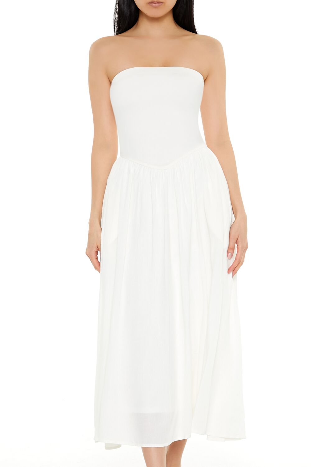 Strapless Fit & Flare Midi Dress