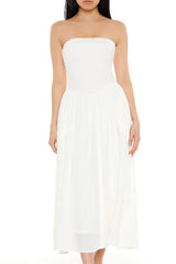 Strapless Fit & Flare Midi Dress