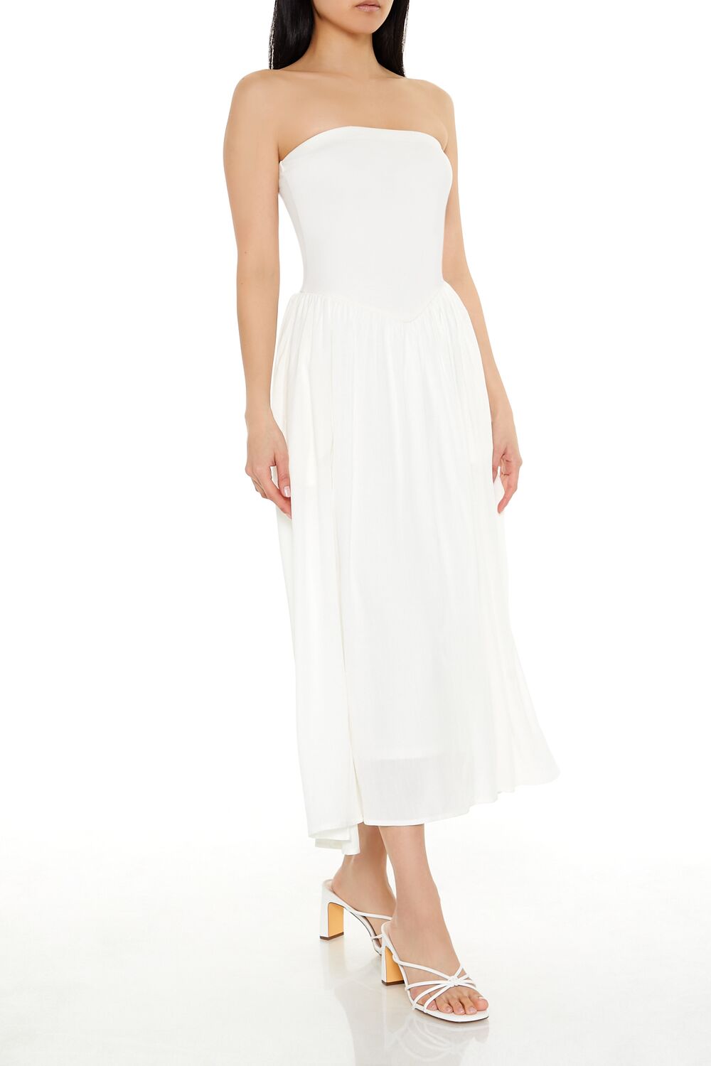Strapless Fit & Flare Midi Dress
