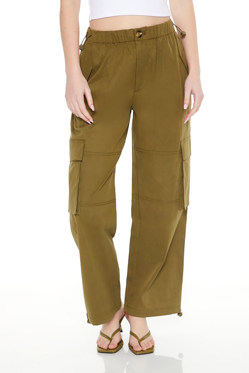 Toggle Drawstring Cargo Joggers