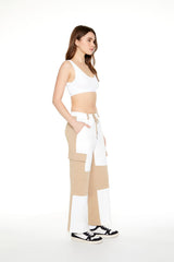 Colorblock Drawstring Cargo Joggers