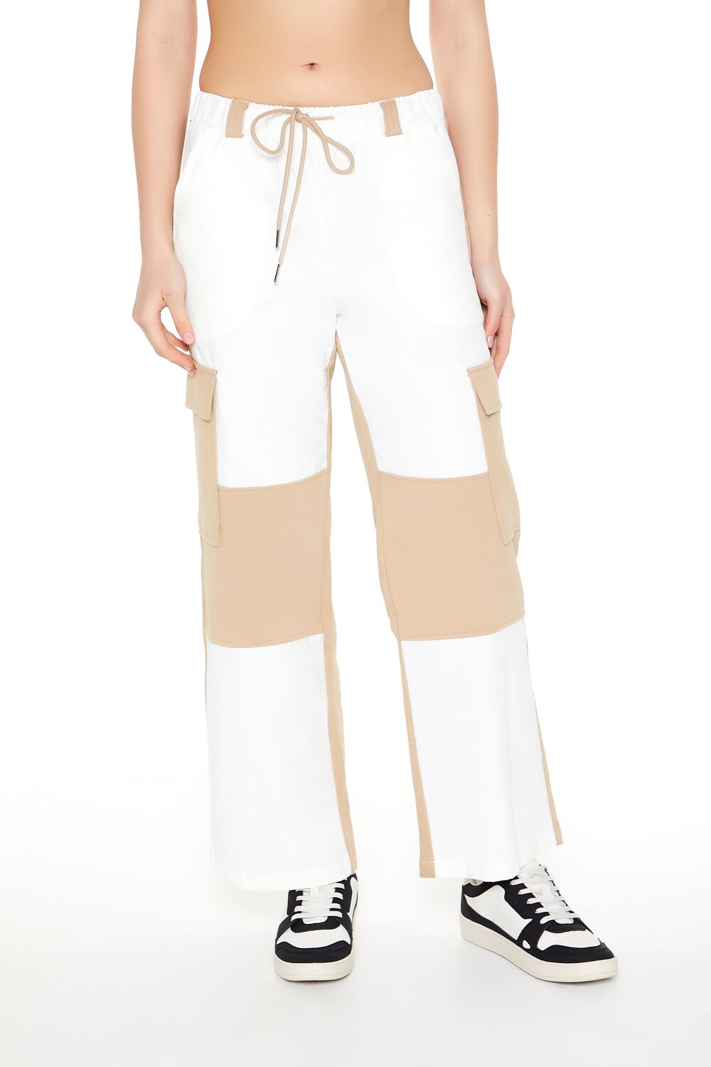 Colorblock Drawstring Cargo Joggers