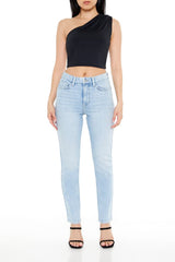 Ruched One-Shoulder Crop Top