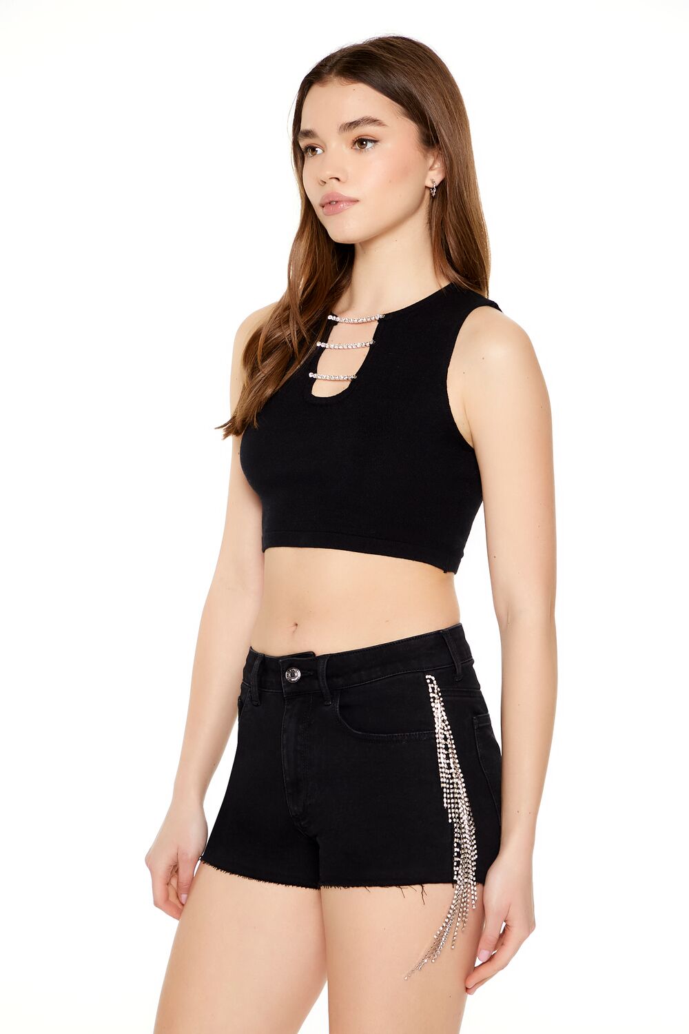 Chain Sweater-Knit Crop Top
