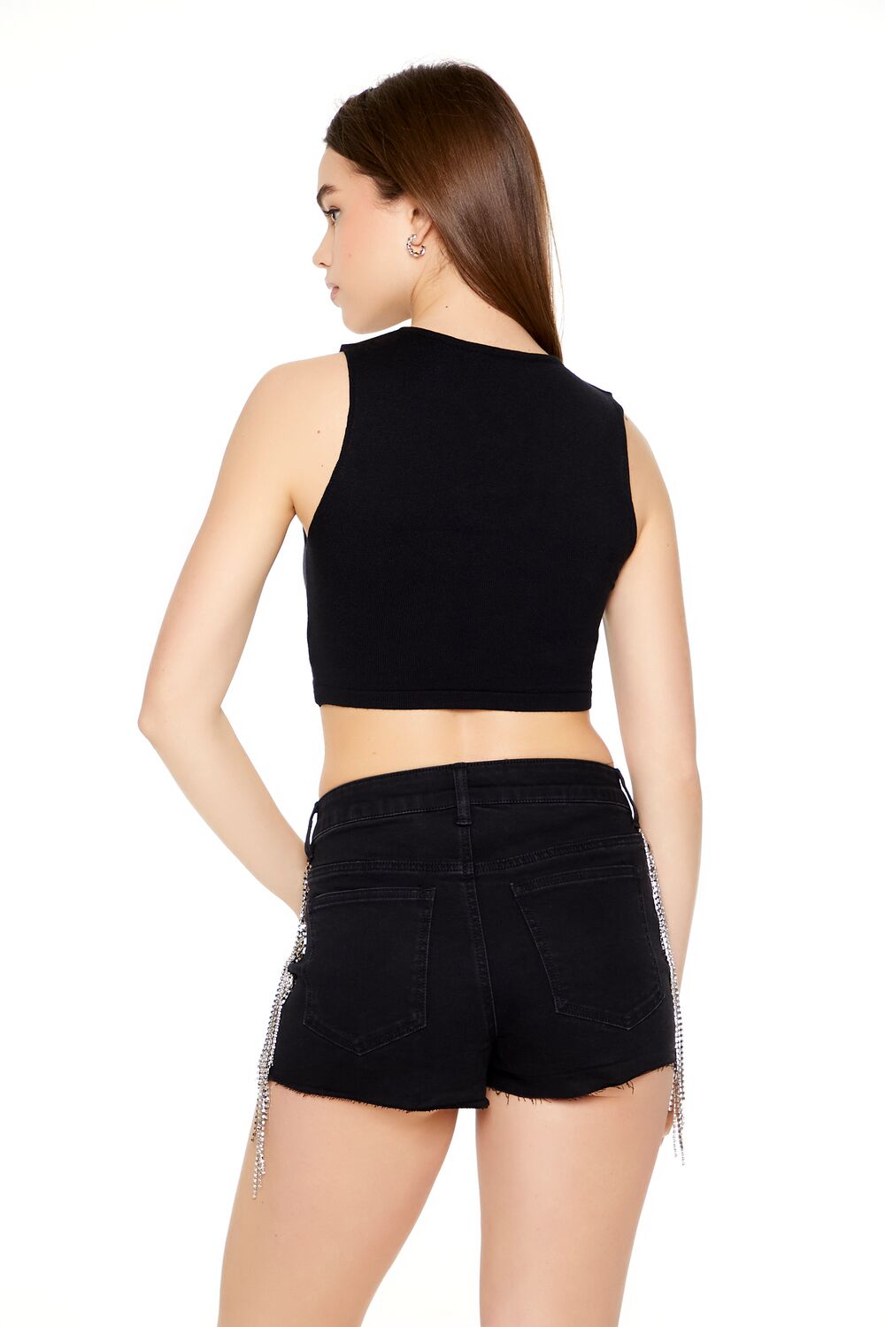 Chain Sweater-Knit Crop Top