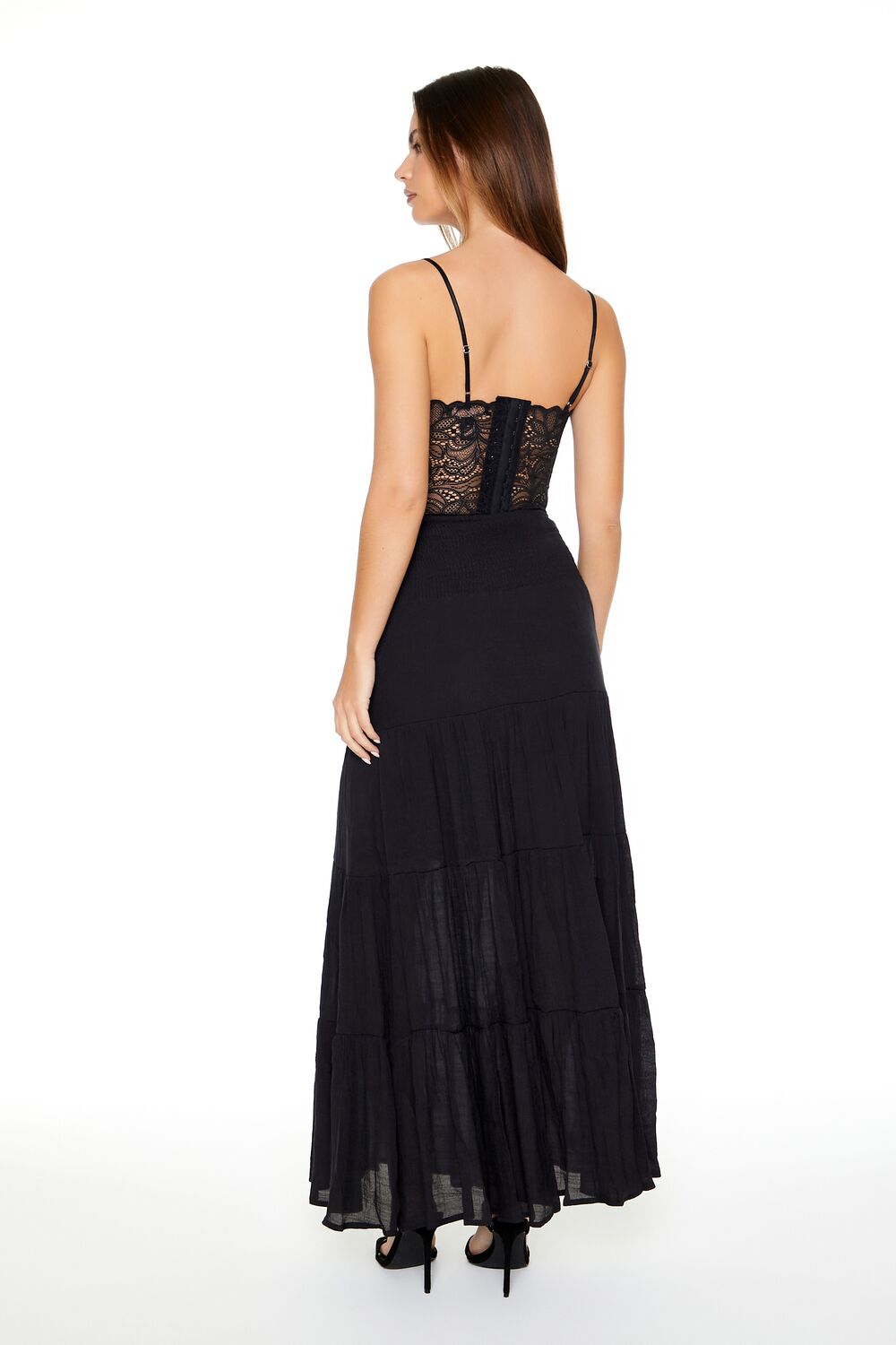 Tiered Drawstring Maxi Skirt