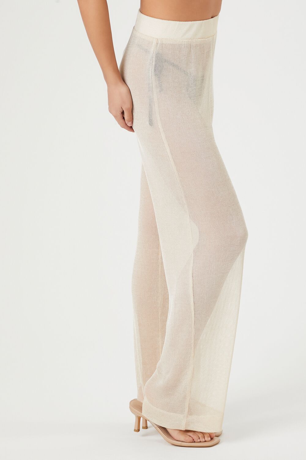 Sheer High-Rise Straight Pants